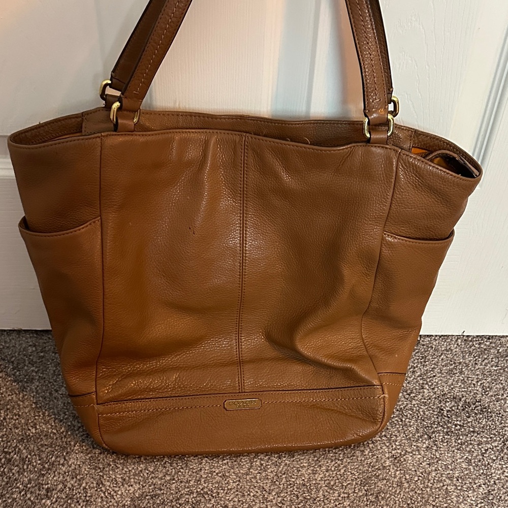 Brown Leather COACH Tote Bag